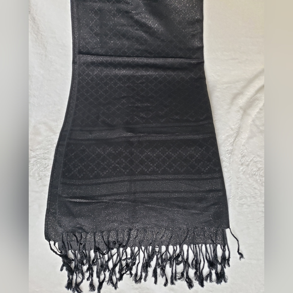 Black Scarf with Fringe